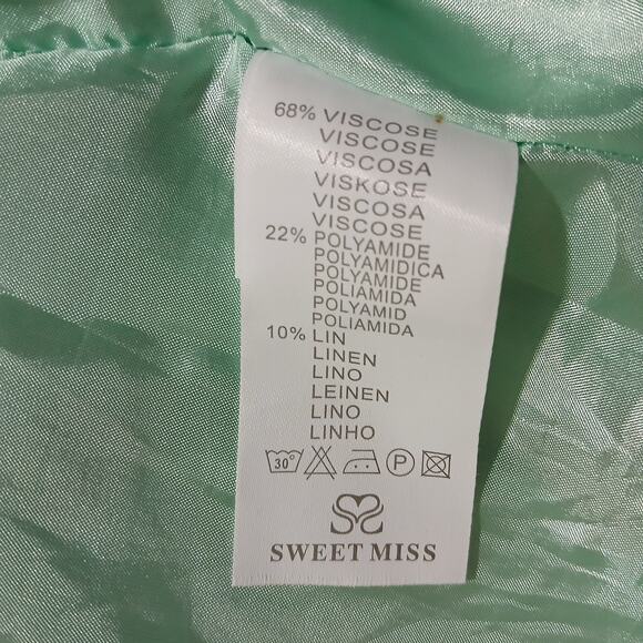 Sweet Miss Large Mint Green & Pink Polka Dot Fit and Flare Dress sz Large - Picture 12 of 13